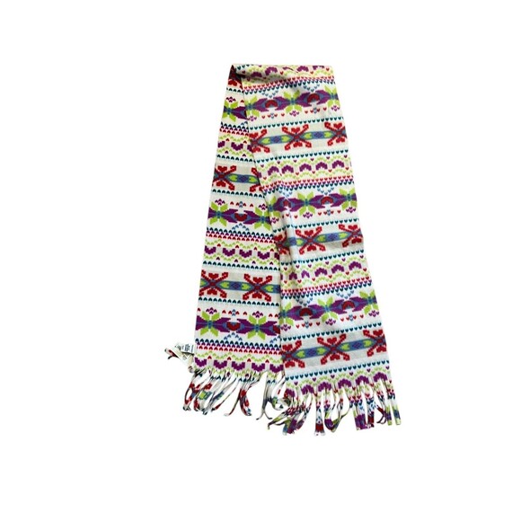 Old Navy Fleece Winter Print Fringed Scarf 10”x74” NEW - Picture 1 of 4